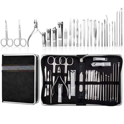 26 In 1 Black  Nail Clipper Set Manicure Set Stainless Steel Nail Clipper Manicure Tool - Nail Art Equipment by PMC Jewellery | Online Shopping South Africa | PMC Jewellery | Buy Now Pay Later Mobicred