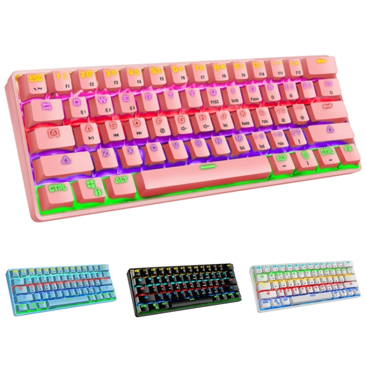 LEAVEN K28 61 Keys Gaming Office Computer RGB Wireless Bluetooth + Wired Dual Mode Mechanical Keyboard, Cabel Length:1.5m, Colour: Green Axis (Blue) - Wireless Keyboard by LEAVEN | Online Shopping South Africa | PMC Jewellery | Buy Now Pay Later Mobicred