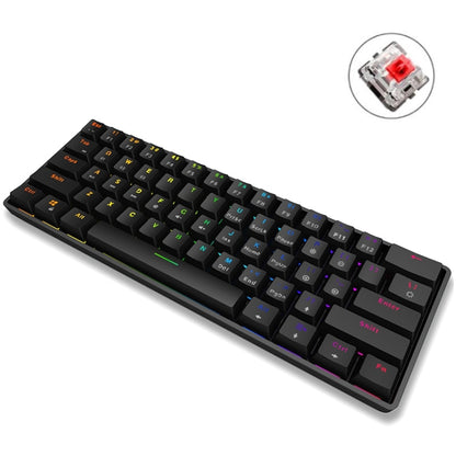 LEAVEN K28 61 Keys Gaming Office Computer RGB Wireless Bluetooth + Wired Dual Mode Mechanical Keyboard, Cabel Length:1.5m, Colour:   Red Axis (Black) - Wireless Keyboard by LEAVEN | Online Shopping South Africa | PMC Jewellery | Buy Now Pay Later Mobicred