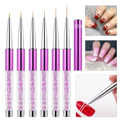 Nail Art Drawing Pen Purple Drill Rod Color Painting Flower Stripe Nail Brush With Pen Cover, Specification: 20mm - Nail Art Equipment by PMC Jewellery | Online Shopping South Africa | PMC Jewellery