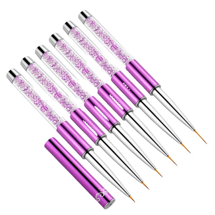 Nail Art Drawing Pen Purple Drill Rod Color Painting Flower Stripe Nail Brush With Pen Cover, Specification: 15mm - Nail Art Equipment by PMC Jewellery | Online Shopping South Africa | PMC Jewellery | Buy Now Pay Later Mobicred