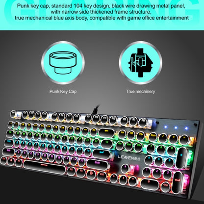 104 Keys Green Shaft RGB Luminous Keyboard Computer Game USB Wired Metal Mechanical Keyboard, Cabel Length:1.5m, Style: Ordinary Version (Black) - Wired Keyboard by PMC Jewellery | Online Shopping South Africa | PMC Jewellery | Buy Now Pay Later Mobicred