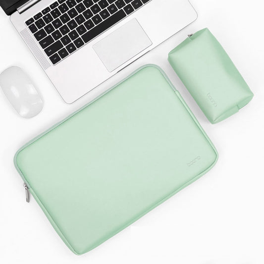 Baona BN-Q001 PU Leather Laptop Bag, Colour: Mint Green + Power Bag, Size: 13/13.3/14 inch - 14.1 inch by Baona | Online Shopping South Africa | PMC Jewellery | Buy Now Pay Later Mobicred