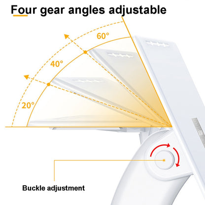 Oatsbasf 03363 Laptop Heightening Bracket Multifunctional Portable Foldable Desktop Stand(White) - Laptop Stand by Oatsbasf | Online Shopping South Africa | PMC Jewellery | Buy Now Pay Later Mobicred