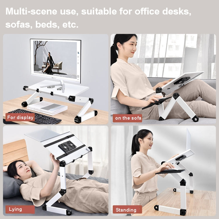 Oatsbasf Folding Computer Desk Laptop Stand Foldable Lifting Heightening Storage Portable Rack,Style: L02  Black - Laptop Stand by Oatsbasf | Online Shopping South Africa | PMC Jewellery | Buy Now Pay Later Mobicred