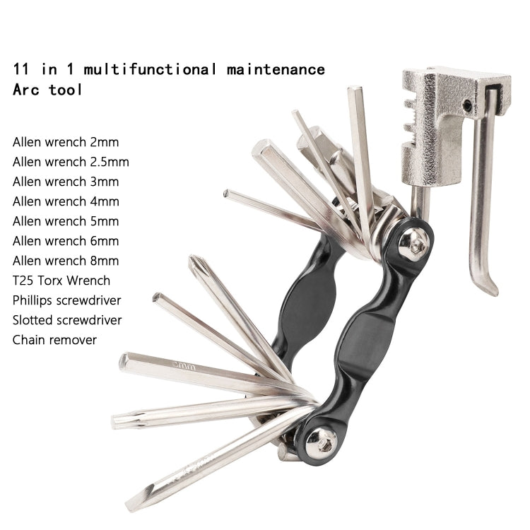 BG-9835D Bicycle Multi-Function Maintenance Curved 11 In 1 Tool Mountain Highway Bike With Interception Machine Combination Tool(blue) - Maintenance tools by PMc TechLife | Online Shopping South Africa | PMc TechLife | Buy Now Pay Later Mobicred
