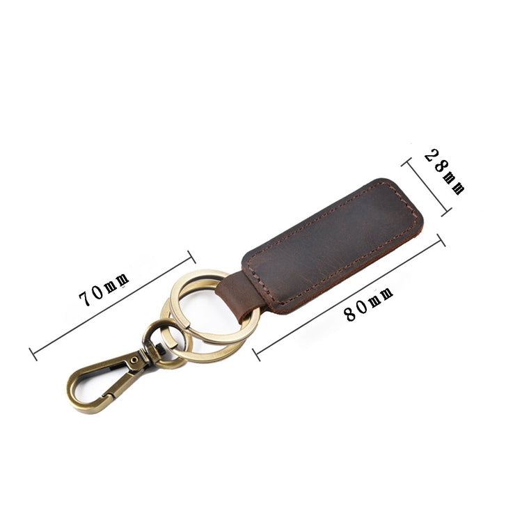 2 PCS Handmade Crazy Horse Leather Retro Keychain Car Couple Keychain, Specification: Double Ring( Brown) - Key Rings by PMC Jewellery | Online Shopping South Africa | PMC Jewellery | Buy Now Pay Later Mobicred