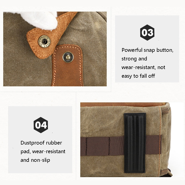 D1383 Outdoor SLR Digital Camera Backpack Waterproof Batik Canvas Camera Bag(Gray) - Backpack by PMC TechLife | Online Shopping South Africa | PMC TechLife | Buy Now Pay Later Mobicred