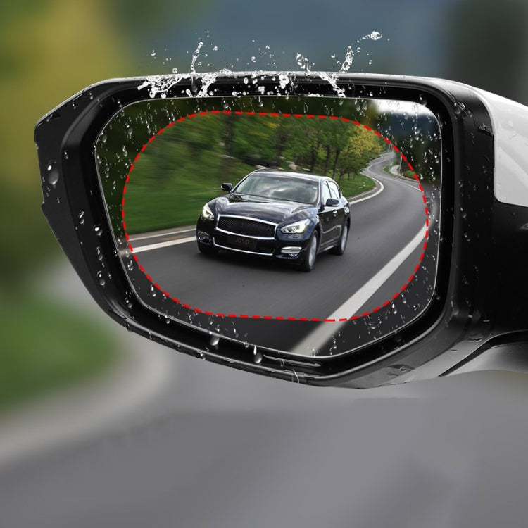 2pcs /Set Rainproof Anti-Fog And Anti-Reflective Film For Car Rearview Mirror Ellipse 100x150mm(Transparent) - Auto Film by PMC Jewellery | Online Shopping South Africa | PMC Jewellery | Buy Now Pay Later Mobicred