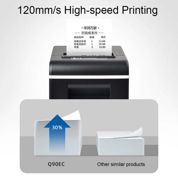 Xprinter XP-Q90EC 58mm Portable Express List Receipt Thermal Printer, Style:LAN Port(UK Plug) - Printer by Xprinter | Online Shopping South Africa | PMC Jewellery | Buy Now Pay Later Mobicred