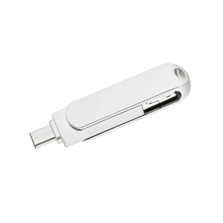 16GB USB 3.0 + 8 Pin + USB-C / Type-C 3 in 1 Phone Computer Rotatable Metal U-Disk - USB Flash Drives by PMC Jewellery | Online Shopping South Africa | PMC Jewellery | Buy Now Pay Later Mobicred