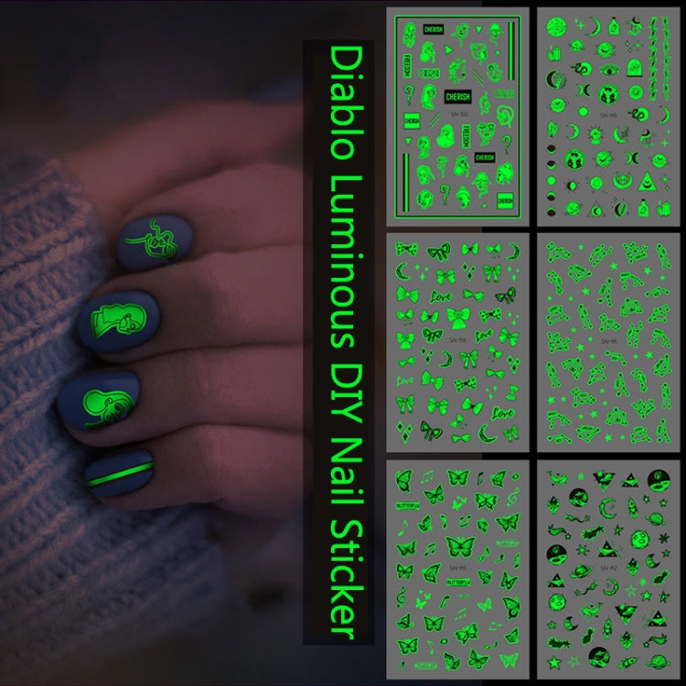 10 PCS Waterproof Sweat Proof Environmental Luminous DIY Nail Stickers(SN-141) - Nail Stickers by PMC Jewellery | Online Shopping South Africa | PMC Jewellery | Buy Now Pay Later Mobicred