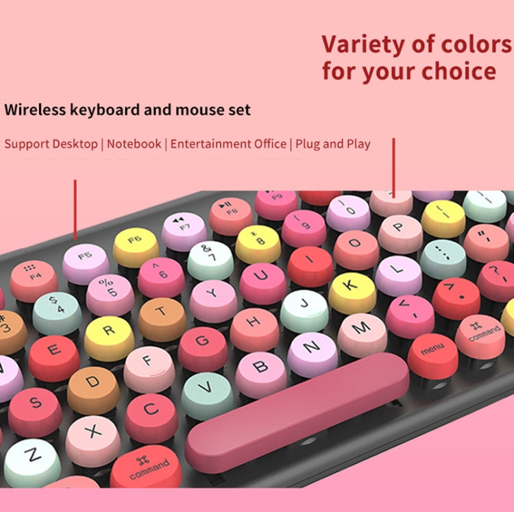 FV-W10  86-Keys 2.4G Wireless Keyboard and Mouse Set(Retro Lipstick) - Wireless Keyboard by PMC Jewellery | Online Shopping South Africa | PMC Jewellery | Buy Now Pay Later Mobicred