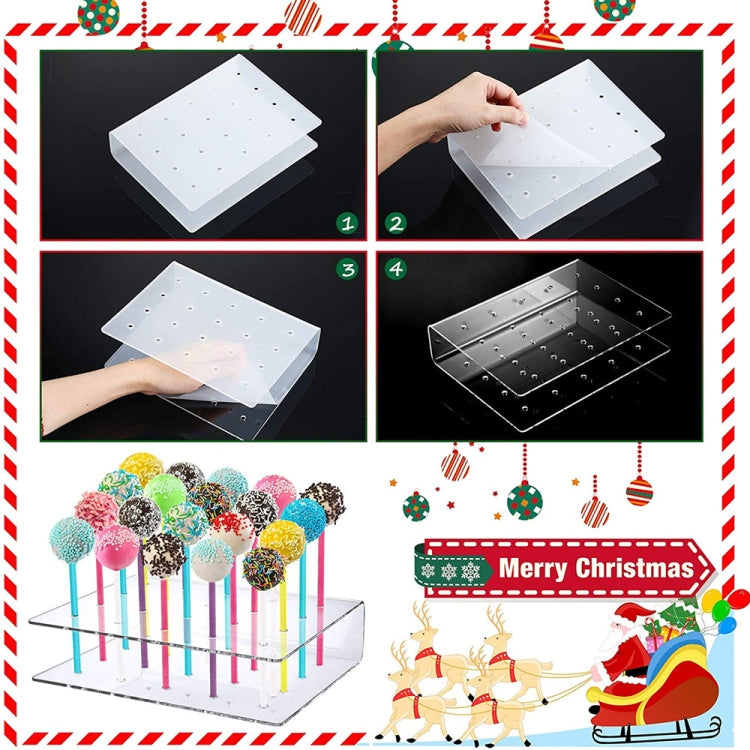 2pcs / Set 20-Hole Lollipop Stand Snack Stick Display Stand(Transparent) - Shelf by PMC TechLife | Online Shopping South Africa | PMC TechLife