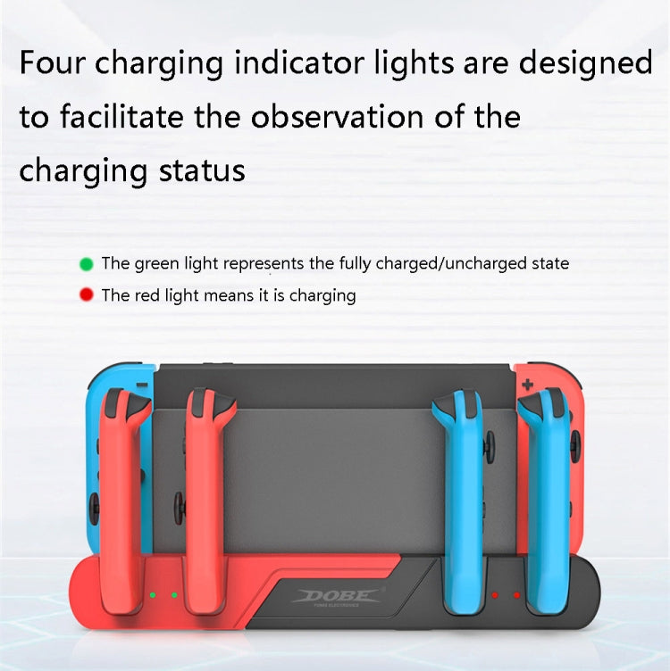 DOBE TNS-0122 4 In 1 Gamepad Charging Dock For Switch OLED(Red Black) - free shipping - PMC Jewellery - Order now!