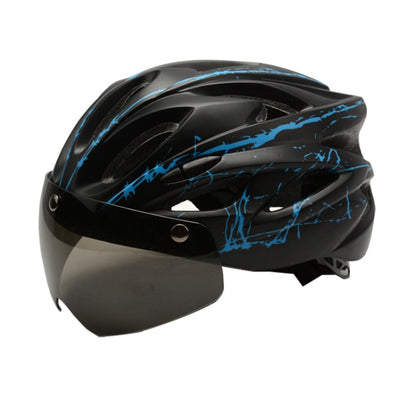 RZ285 Bicycle Outdoor Riding Helmet With Goggles(Dark Blue) - Protective Helmet & Masks by PMC Jewellery | Online Shopping South Africa | PMC Jewellery | Buy Now Pay Later Mobicred