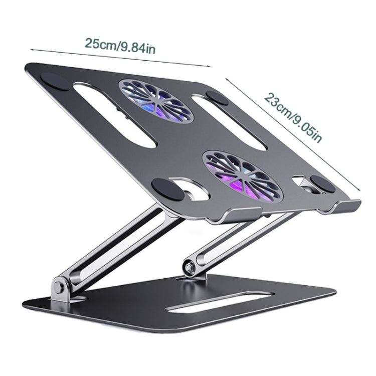 BONERUY P43F Aluminum Alloy Folding Computer Stand Notebook Cooling Stand, Colour: Silver with Type-C Cable - Cooling Pads by BONERUY | Online Shopping South Africa | PMC Jewellery | Buy Now Pay Later Mobicred