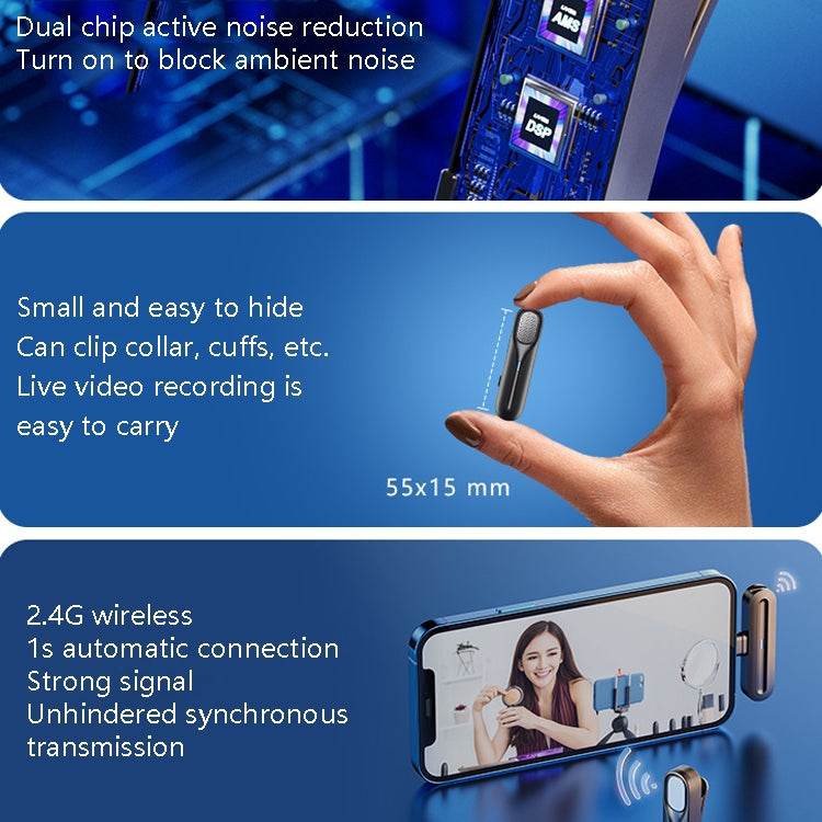 FerTo DX01 Wireless Collar Microphone 2.4G Live Broadcast Equipment, Style: TYPE-C - Microphone by PMC TechLife | Online Shopping South Africa | PMC TechLife | Buy Now Pay Later Mobicred
