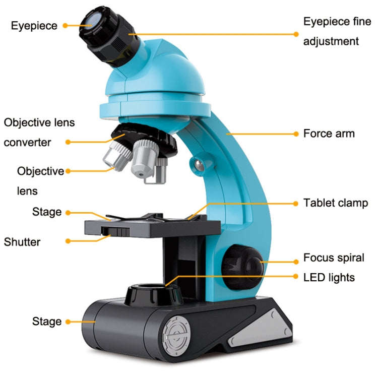 GB002 HD 1200 Times Wide Angle Microscope Children Educational Toys(Blue) - Digital Microscope by PMC Jewellery | Online Shopping South Africa | PMC Jewellery | Buy Now Pay Later Mobicred