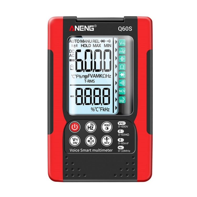 ANENG Automatic Intelligent High Precision Digital Multimeter, Specification: Q60s Voice Control(Red) - Digital Multimeter by ANENG | Online Shopping South Africa | PMC Jewellery | Buy Now Pay Later Mobicred