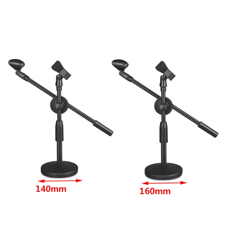 LKT-300 30-65cm Full Metal Disc Base Dual Microphone Stand,Size: 140mm Base - Stand by PMC Jewellery | Online Shopping South Africa | PMC Jewellery | Buy Now Pay Later Mobicred