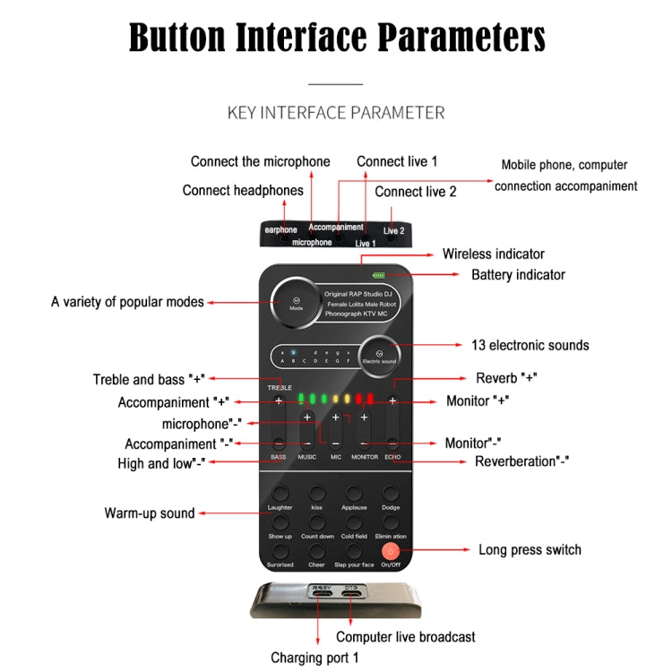 K9  Voice Changer Game Live Broadcast Mobile Computer Sound Card - Live Sound Effects Processors by PMC Jewellery | Online Shopping South Africa | PMC Jewellery | Buy Now Pay Later Mobicred