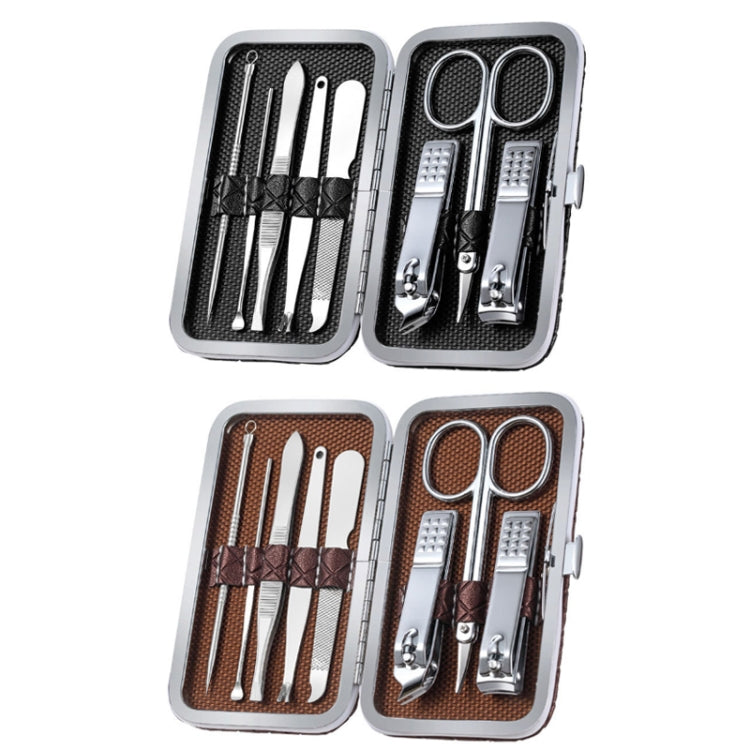 Stainless Steel Nail Trimming Grooming Set(Dark Brown) - Nail Clipper by PMC Jewellery | Online Shopping South Africa | PMC Jewellery | Buy Now Pay Later Mobicred