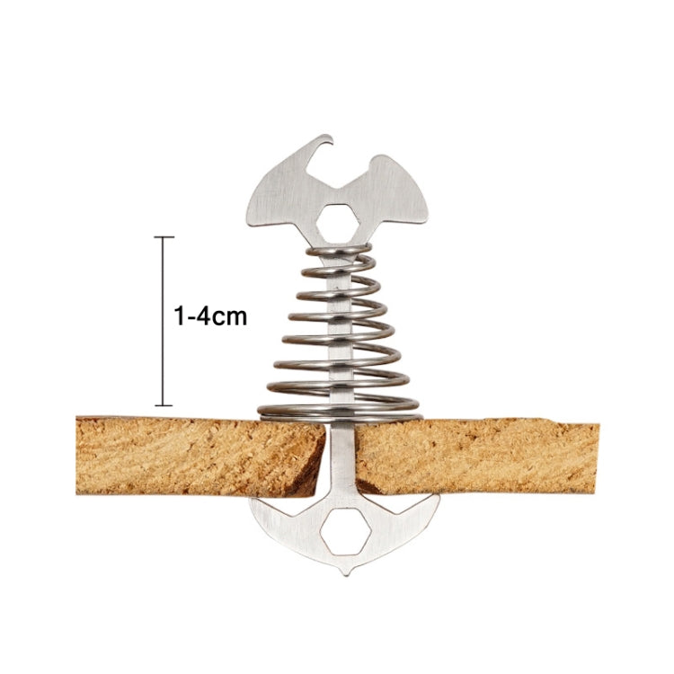 5 PCS Multifunctional Outdoor Camping Fishbone Nail Spring Hook Wind Rope Buckle(Stainless Steel) - Tents & Accessories by PMC TechLife | Online Shopping South Africa | PMC TechLife | Buy Now Pay Later Mobicred