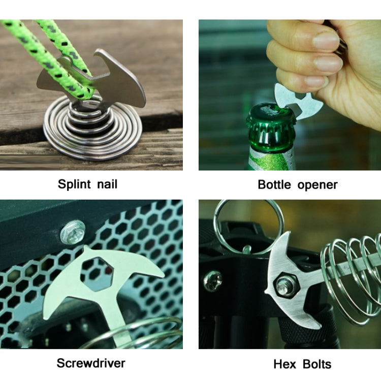 5 PCS Multifunctional Outdoor Camping Fishbone Nail Spring Hook Wind Rope Buckle(Stainless Steel) - Tents & Accessories by PMC TechLife | Online Shopping South Africa | PMC TechLife | Buy Now Pay Later Mobicred