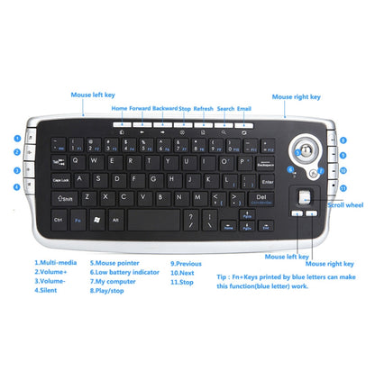 MY-10 2.4G 78 Keys 1200 DPI Mini Wireless Trackball Keyboard Wireless Keyboard And Mouse Set - Wireless Keyboard by PMC Jewellery | Online Shopping South Africa | PMC Jewellery