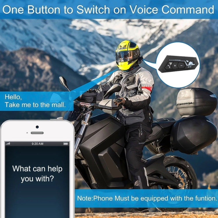 BT22 Waterproof Call Motorcycle Helmet Bluetooth Headset - Motorcycle Walkie Talkie by PMC Jewellery | Online Shopping South Africa | PMC Jewellery | Buy Now Pay Later Mobicred