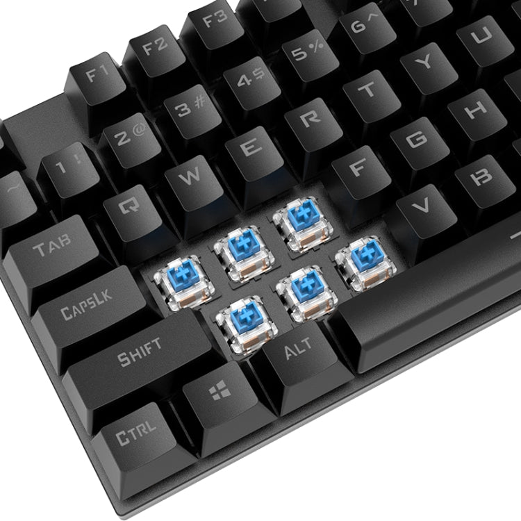 XUNFOX K80 87 Keys Wired Gaming Mechanical Illuminated Keyboard, Cable Length:1.5m(Black Gray) - Wired Keyboard by XUNFOX | Online Shopping South Africa | PMC Jewellery | Buy Now Pay Later Mobicred