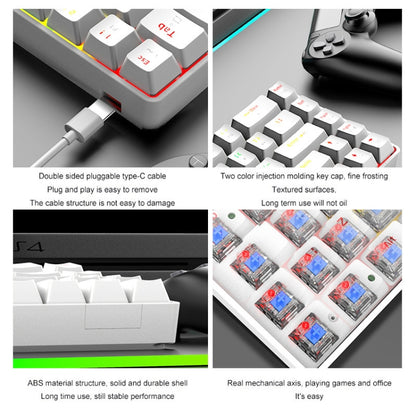 ZIYOU LANG T8 68 Keys RGB Luminous Gaming Mechanical Keyboard, Cable Length:1.6m(Blue Green Shaft) - Wired Keyboard by ZIYOU LANG | Online Shopping South Africa | PMC Jewellery | Buy Now Pay Later Mobicred