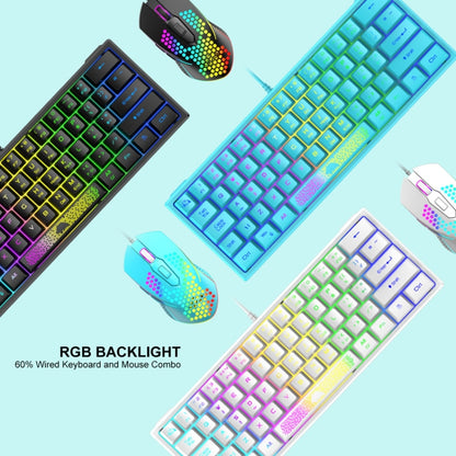 ZIYOU LANG K61 62 Keys RGB Lighting Mini Gaming Wired Keyboard, Cable Length:1.5m(Blue) - Wired Keyboard by ZIYOU LANG | Online Shopping South Africa | PMC Jewellery | Buy Now Pay Later Mobicred