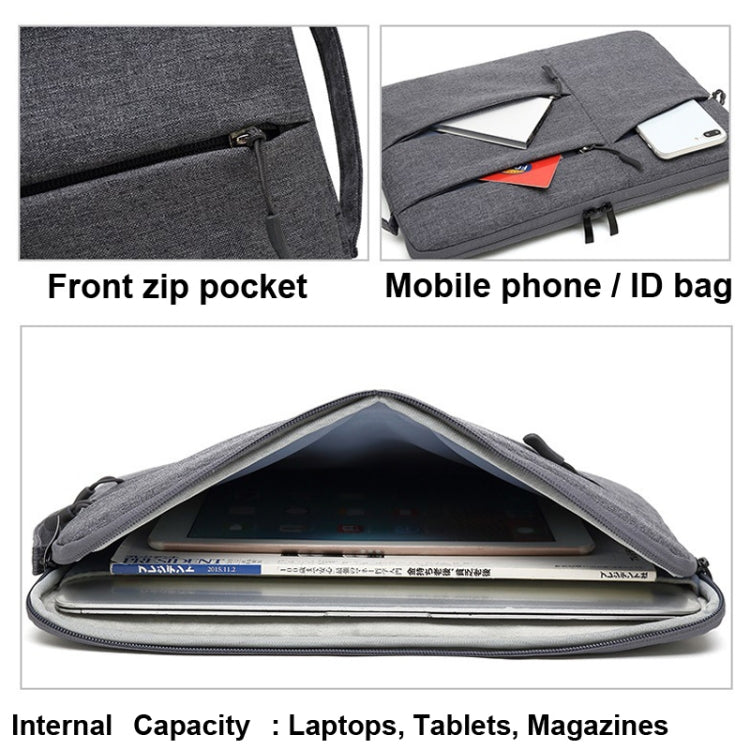 Zipper Type Polyester Business Laptop Liner Bag, Size: 14 Inch(Black) - 14.1 inch by PMC Jewellery | Online Shopping South Africa | PMC Jewellery | Buy Now Pay Later Mobicred