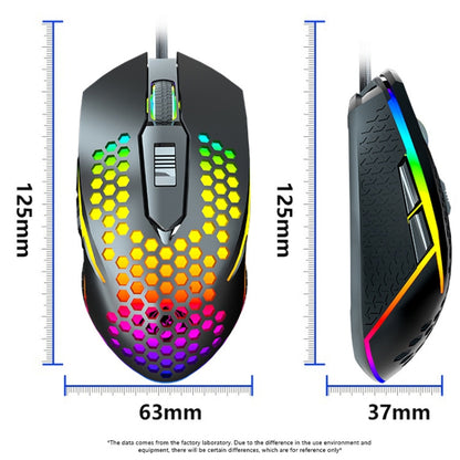 LEAVEN S50 6Keys Macro Definition Programmable RGB Lighted Gaming Wired Mouse, Cable Length: 1.5m(White) - Wired Mice by LEAVEN | Online Shopping South Africa | PMC Jewellery | Buy Now Pay Later Mobicred