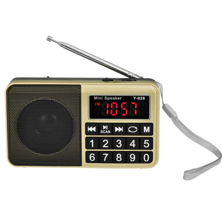 Y-928 FM Radio LED Display MP3 Support  TF Card U Disk(Gold) - Radio Player by PMC Jewellery | Online Shopping South Africa | PMC Jewellery | Buy Now Pay Later Mobicred