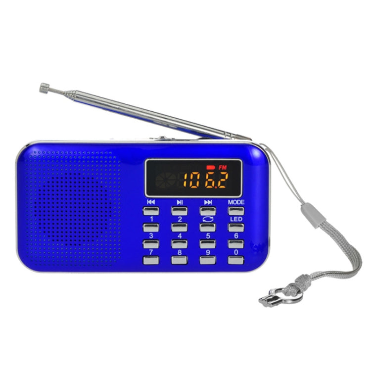 L-218AM  MP3 Radio Speaker Player Support TF Card USB with LED Flashlight Function(Blue) - Radio Player by PMC Jewellery | Online Shopping South Africa | PMC Jewellery | Buy Now Pay Later Mobicred