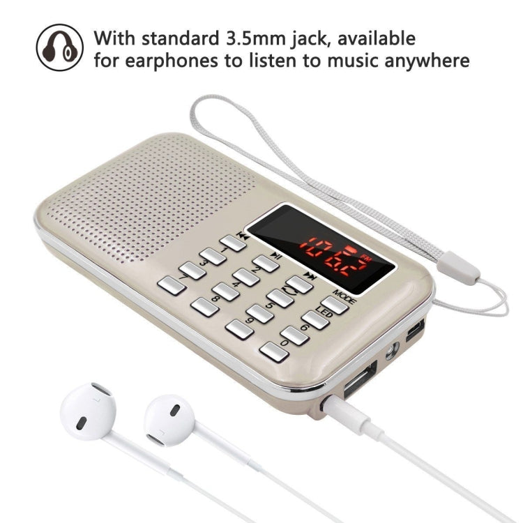 L-218AM  MP3 Radio Speaker Player Support TF Card USB with LED Flashlight Function(Blue) - Radio Player by PMC Jewellery | Online Shopping South Africa | PMC Jewellery | Buy Now Pay Later Mobicred