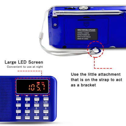 L-218AM  MP3 Radio Speaker Player Support TF Card USB with LED Flashlight Function(Blue) - Radio Player by PMC Jewellery | Online Shopping South Africa | PMC Jewellery | Buy Now Pay Later Mobicred