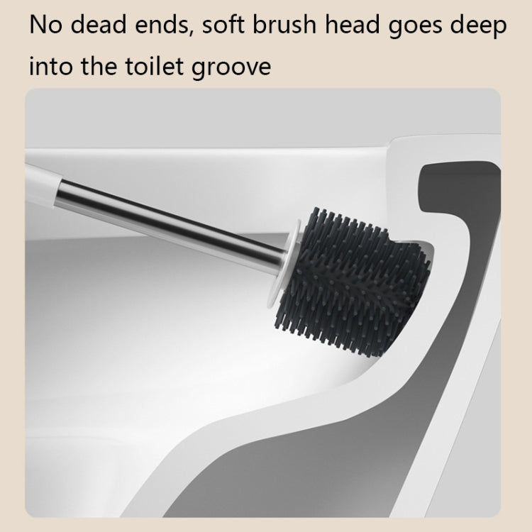 TPR Soft Glue Long-handle Toilet Brush with Base, Spec: Wall-mounted Type - Toilet Accessories by PMc TechLife | Online Shopping South Africa | PMc TechLife | Buy Now Pay Later Mobicred