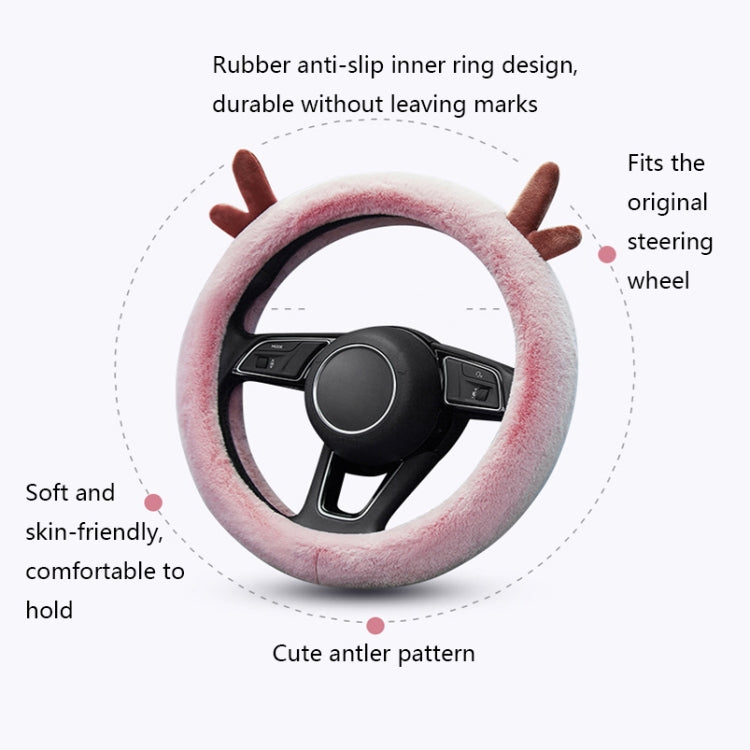 Antler Thick Plush Steering Wheel Cover, Style: O Type (Camel) - Steering Wheel Accessories by PMC TechLife | Online Shopping South Africa | PMC TechLife | Buy Now Pay Later Mobicred