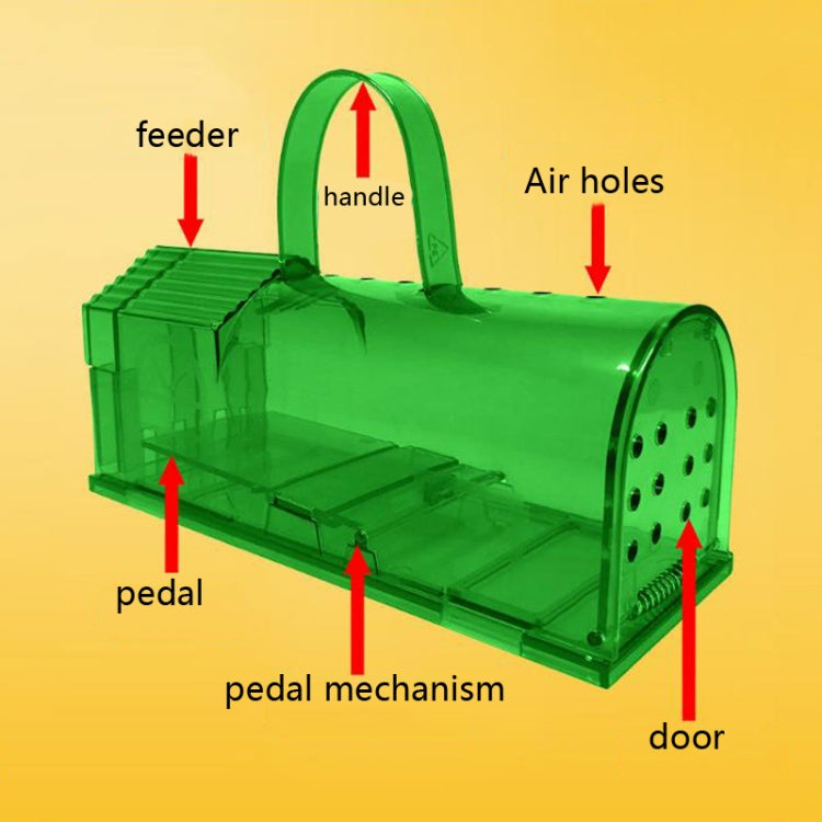 2 PCS  Large Plastic Mousetrap Mouse Cage Pedal Trap(Green) - Traps by PMC Jewellery | Online Shopping South Africa | PMC Jewellery | Buy Now Pay Later Mobicred