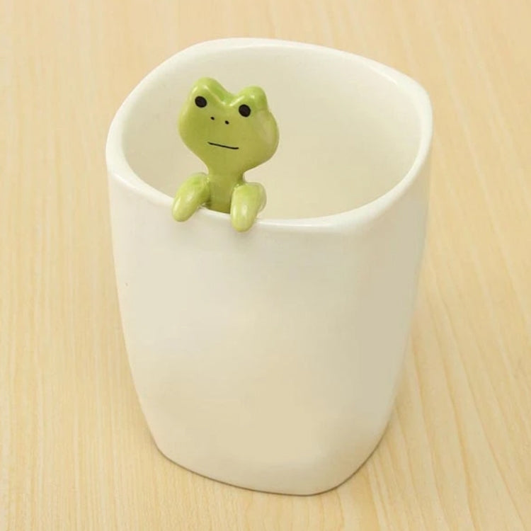 Cartoon Tableware Ceramic Coffee Cup Hanging Spoon(Frog) - Coffee Tools by PMC Jewellery | Online Shopping South Africa | PMC Jewellery