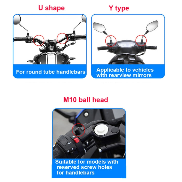 Motorcycle Bracket Crab Navigation Phone Bracket,Style： U-shaped+Anti-theft Buckle - Holder by PMC Jewellery | Online Shopping South Africa | PMC Jewellery | Buy Now Pay Later Mobicred