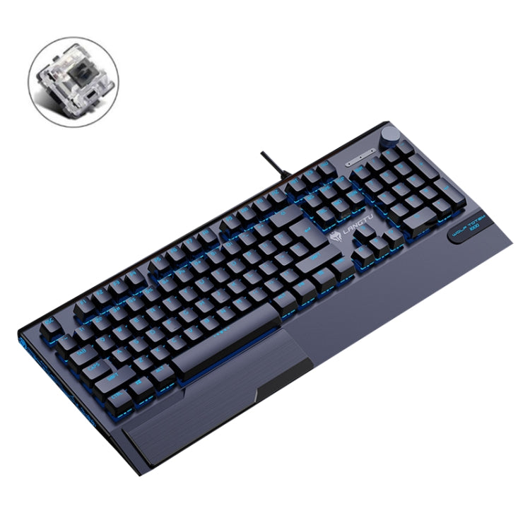 LANGTU K1000 104 Keys Luminous Wired Keyboard, Cable Length: 1.5m(Black Black Shaft Ice Blue Light) - Wired Keyboard by LANGTU | Online Shopping South Africa | PMC Jewellery | Buy Now Pay Later Mobicred