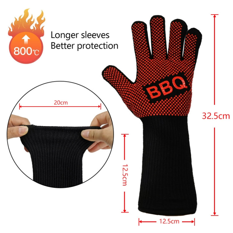 1 Pair High Temperature Resistant Silicone BBQ Gloves  Anti-Scalding Gloves(Scalpel Red) - Safety Gloves by PMC Jewellery | Online Shopping South Africa | PMC Jewellery