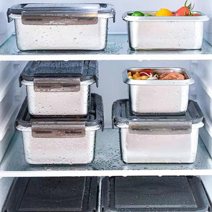 Refrigerator Refrigerated Storage Stainless Steel Airtight Crisper, Capacity: Square 750ML - Cutlery Sets by PMC Jewellery | Online Shopping South Africa | PMC Jewellery