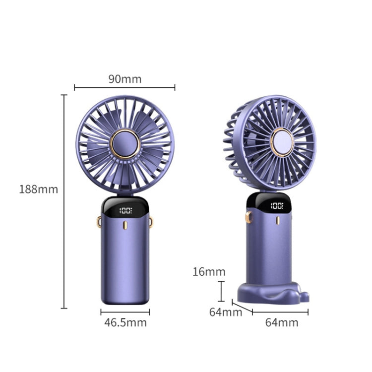 USB Handheld Digital Display Folding Aromatherapy Fan, Battery Capacity: 4000mAh(N15 Deep Sea Blue) - Electric Fans by PMC Jewellery | Online Shopping South Africa | PMC Jewellery | Buy Now Pay Later Mobicred