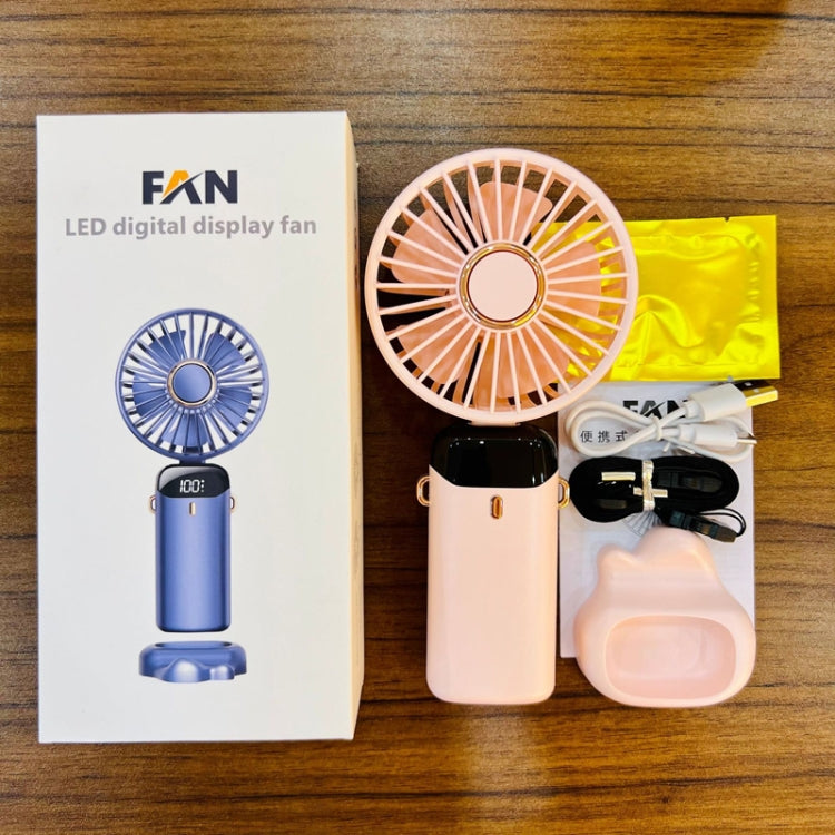 USB Handheld Digital Display Folding Aromatherapy Fan, Battery Capacity: 4000mAh(N15 Pink) - Electric Fans by PMC Jewellery | Online Shopping South Africa | PMC Jewellery | Buy Now Pay Later Mobicred